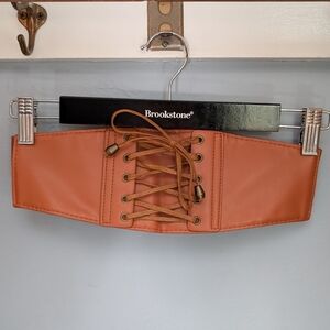 🌙 Pleather Brown Lace-Up Women's Belt